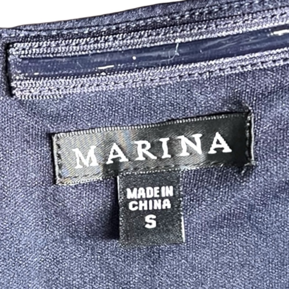 MARINA Navy Off-Shoulder Mini Dress - Picture 8 of 11